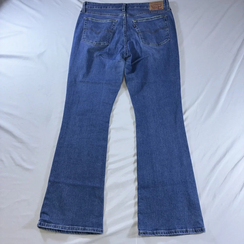 Levi's‎ 725 High Rise Bootcut Stretch Distressed Jeans Women's W32 L30 Blue